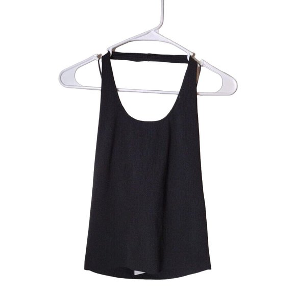 Mango Tops - MNG Top Womens Medium Halter Summer Layer Black Sleeveless